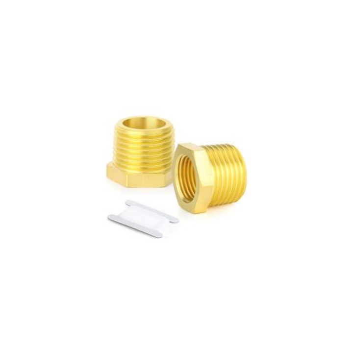2 darabos készlet, csőcsatlakozó, sárgaréz, BSP 1/8" - 1/4" menet, hatszögletű