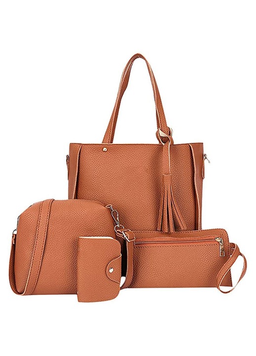 Női 4 részes kézitáska szett, crossbody táska, pénztárca és kártyatartó, stílusos multifunkcionális hátizsák, nagy kapacitású utazótáskák, válltáskák