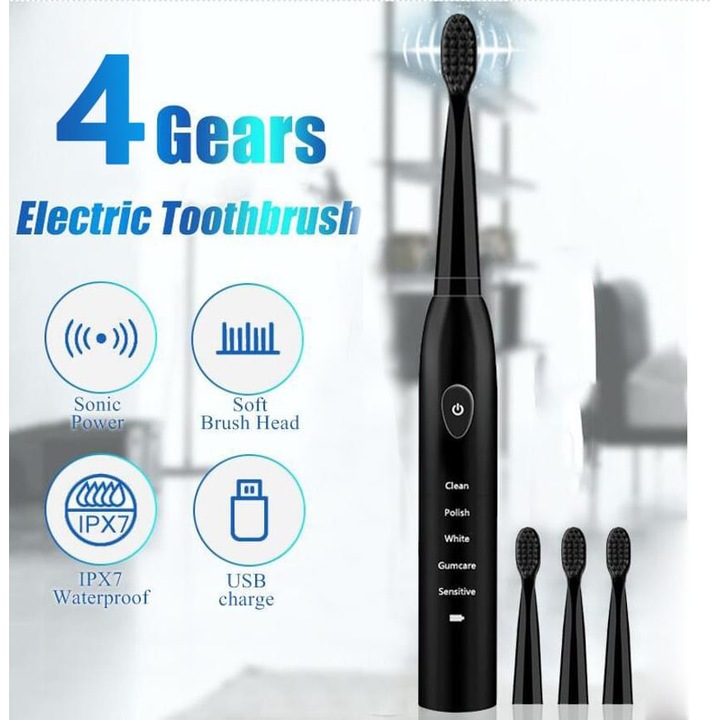 Periuta de dinti electrica, reincarcabila, lavabila, albire electronica, impermeabila, periuta de dinti, cap de periuta de dinti, inlocuibila