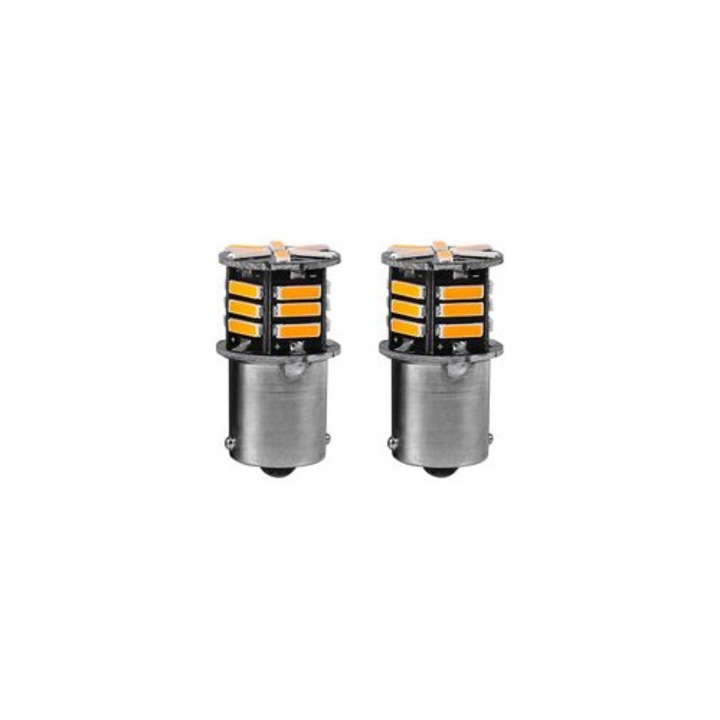 2 db LED 21 SMD autós irányjelző izzó készlet, borostyánsárga, 3.5x1.9cm