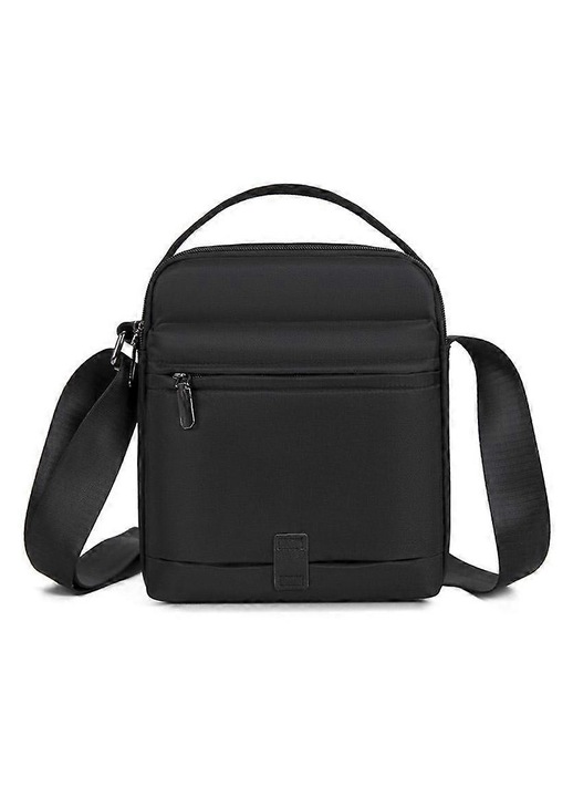 Férfi oxford messenger táska, fekete, 20x6x24cm, 22x7x26cm