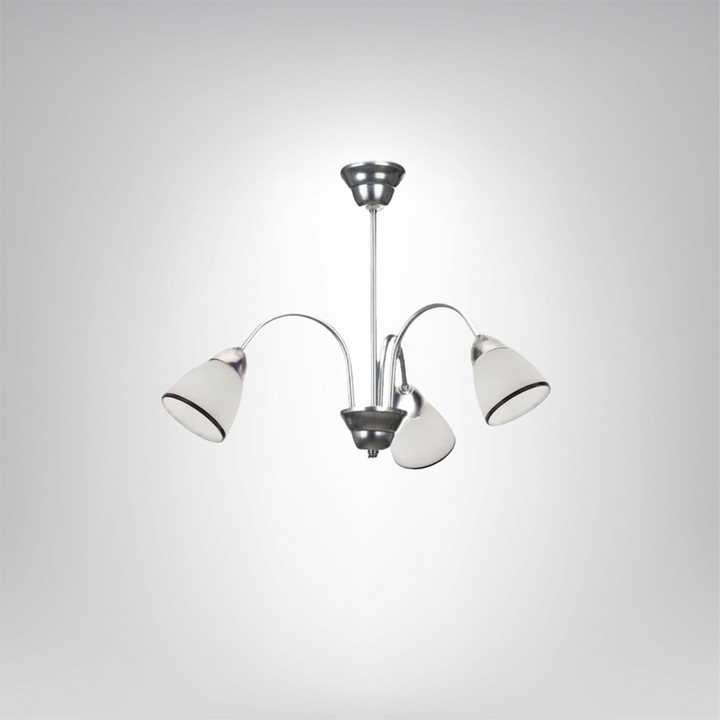 Candelabru Lampex metal cromat 3 abajururi 60x40cm