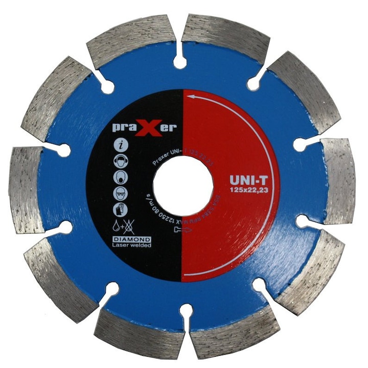 PRAXER UNI-T 125mm professzionális gyémánttárcsa, kemény anyagokhoz