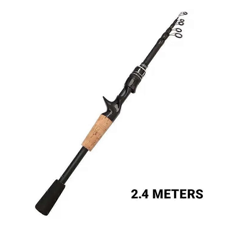 Lanseta telescopica pentru pescuit 1.5M-2.4M, fibra de carbon si sticla, multicolor