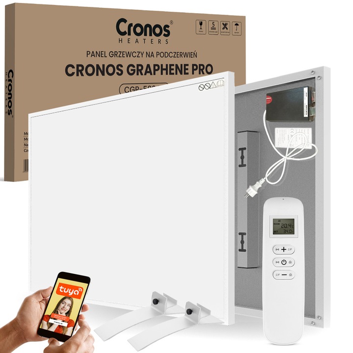Cronos Graphene PRO fehér sugárzó panel 90,5x60,5cm 580W szett