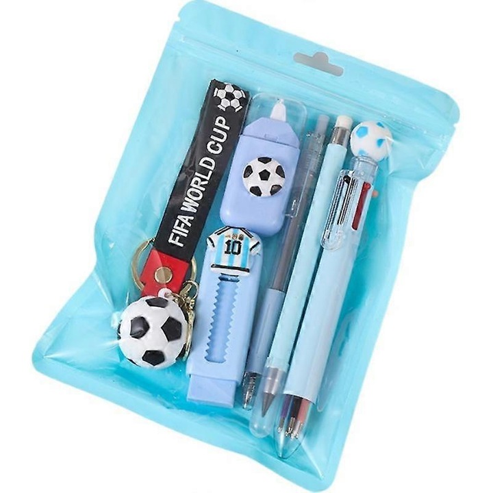 Set papetarie fotbal copii 6 piese multicolor 20x13cm