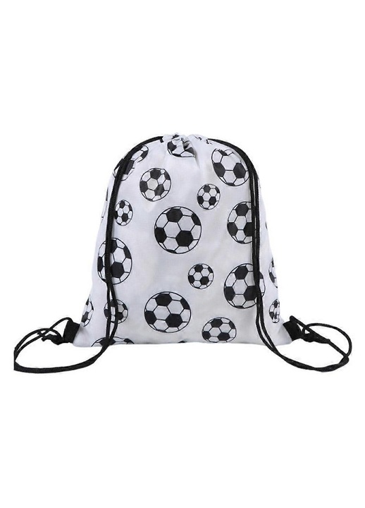 Rucsac snur fotbal, 25x30cm, alb