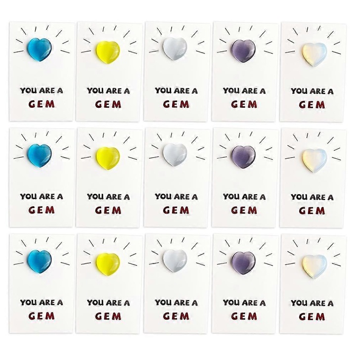 Set 12 felicitari OEM inima rasina multicolor 8.5x5.5cm