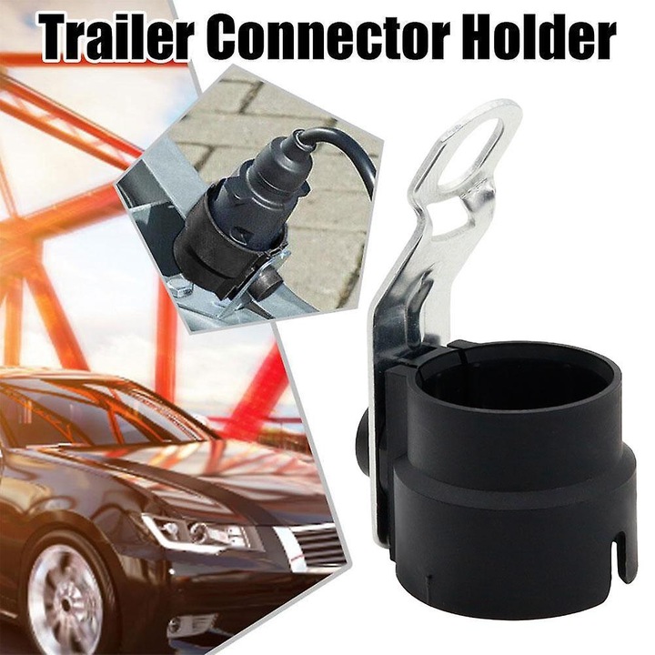 Suport conector remorca 7 si 13 pini, ABS metal, negru
