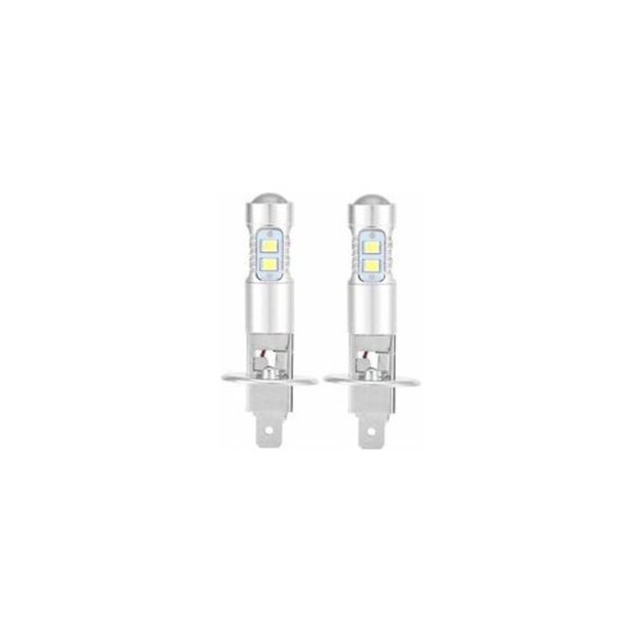2 db H1 6000K 100W LED hideg fehér fényszóró izzó készlet 1800LM