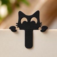 Semn de carte in forma de pisica, model tip clip, accesoriu decorativ pentru lectura, cadou pentru iubitorii de pisici, dimensiune 3.5 x 3 cm, negru