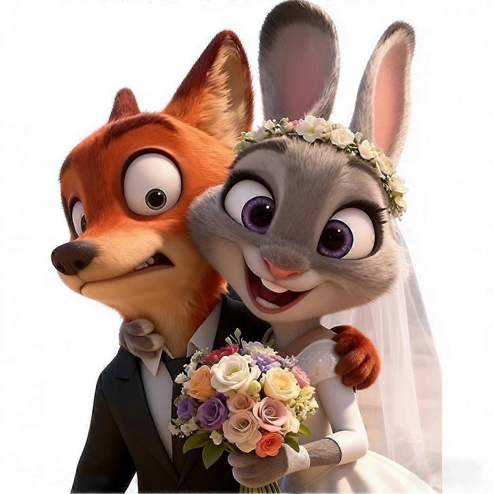 Magnet decorativ acrilic Zootopia, colorat, 1 set, 7x7cm