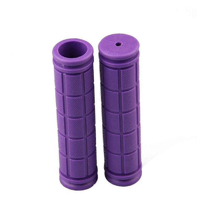 Mansoane bicicleta cauciuc moale antiderapant mov 12.5cm set