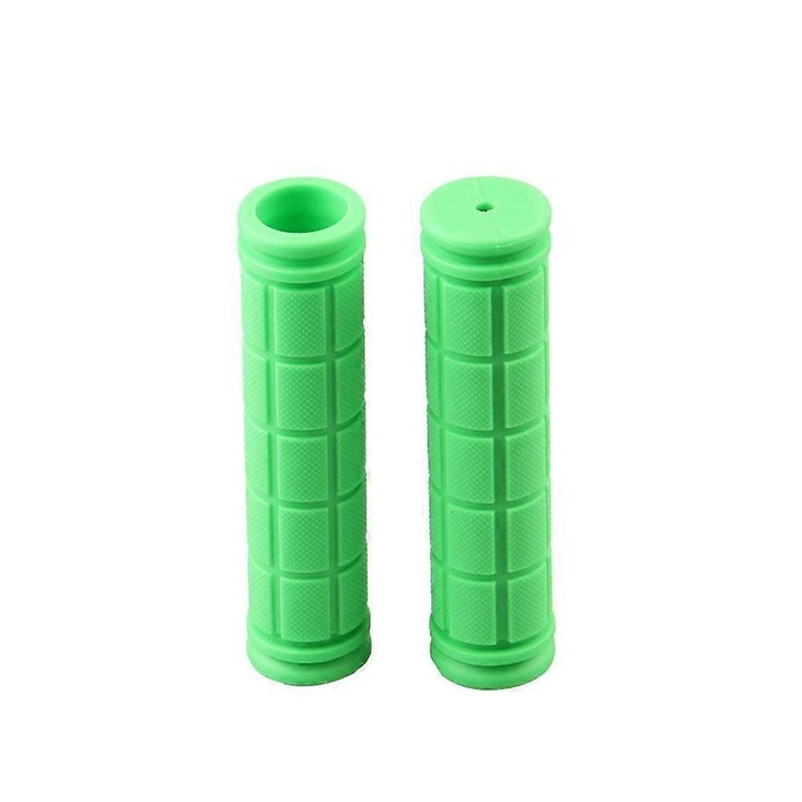 Mansoane bicicleta, cauciuc moale, antiderapant, verde, 12.5cm