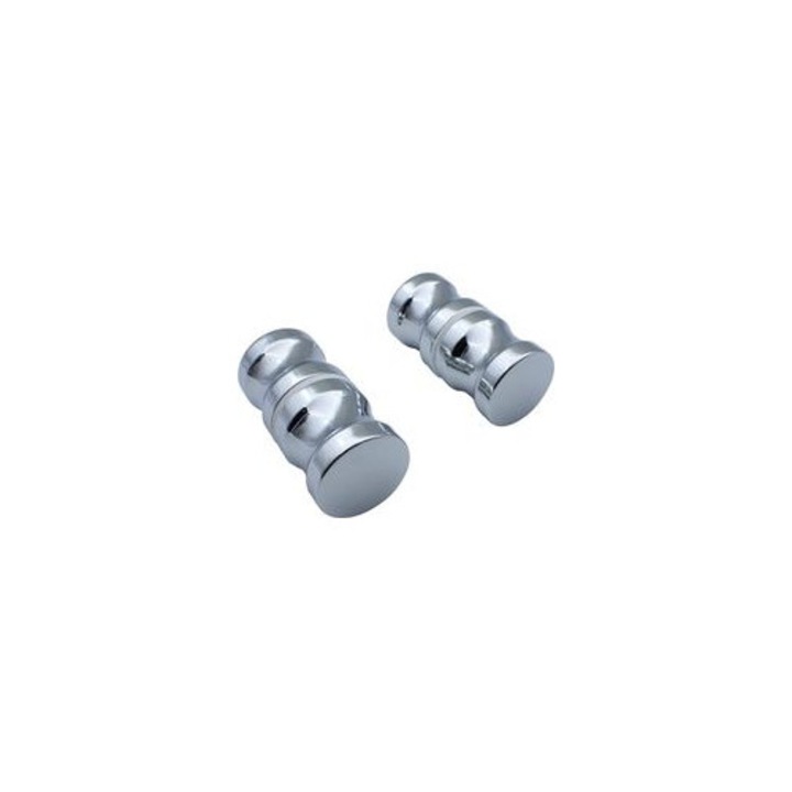 4 db kerek fogantyú üvegajtókhoz, króm 7.5x3.6cm
