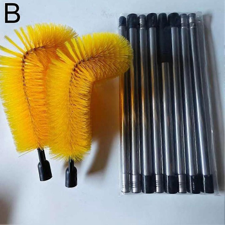 Perie pentru curatat jgheaburi, extensibila, negru-galben-verde, 320cm, 8 segmente