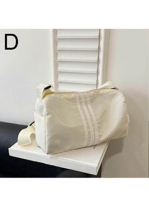 Fehér nylon válltáska 25x14x14cm nagy kapacitású