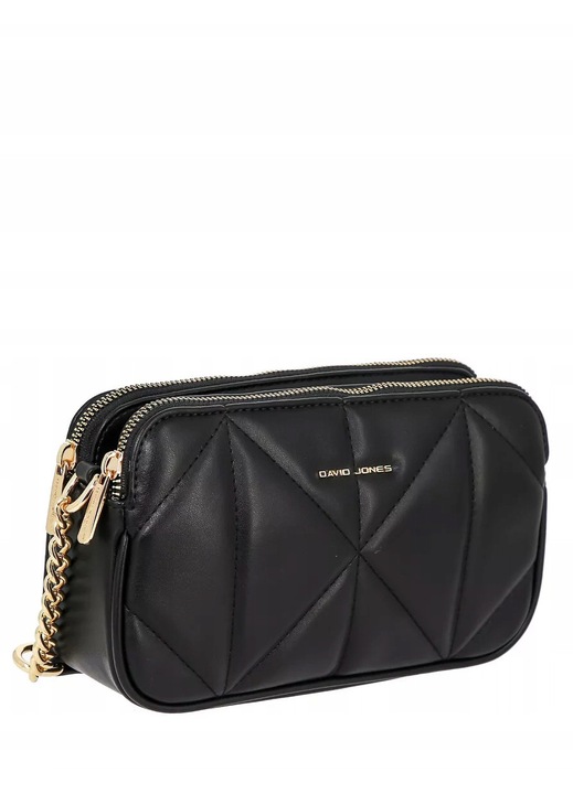 David Jones női crossbody táska, fekete műbőr, 22x6x13cm