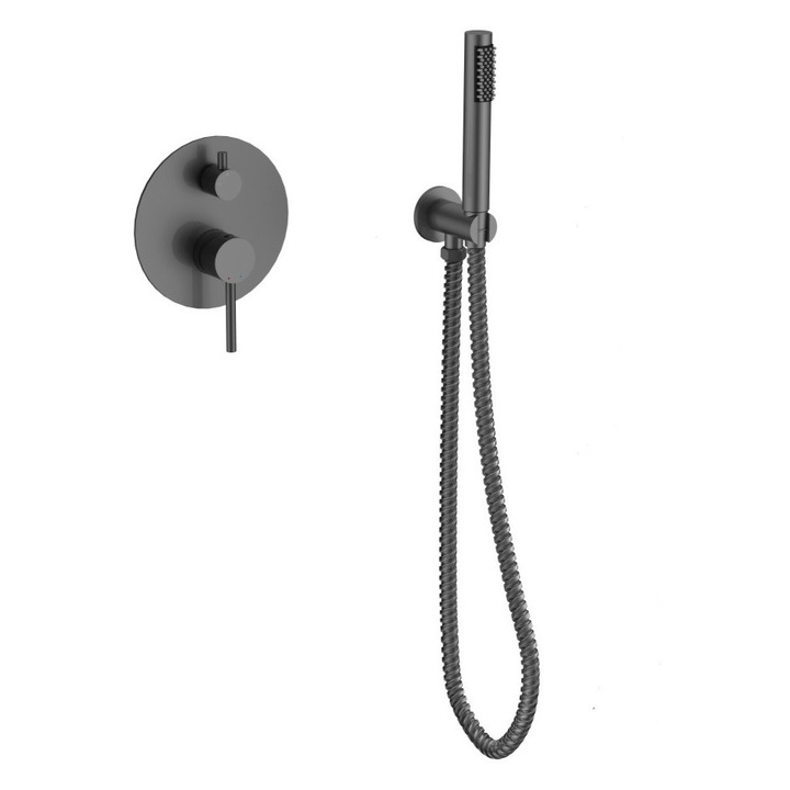 Besco Veo grafit zuhanycsaptelep 100% sárgaréz 150cm
