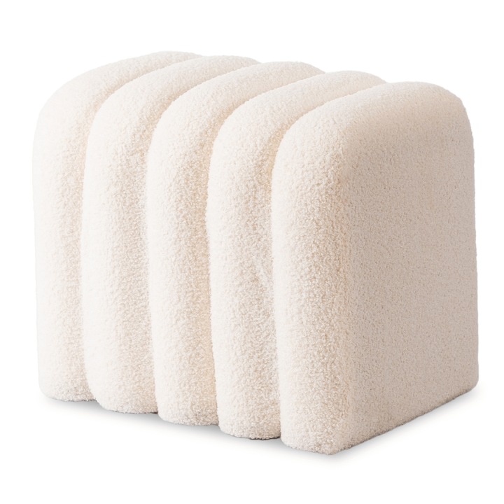 Mebel Elite Karbon krém puff 48x38x42cm