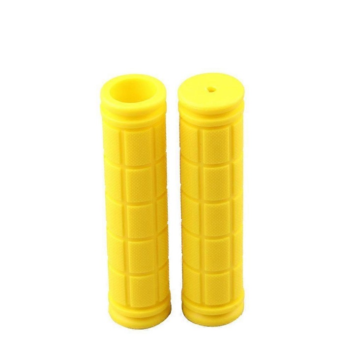Mansoane bicicleta cauciuc moale antiderapant galben 12.5cm set