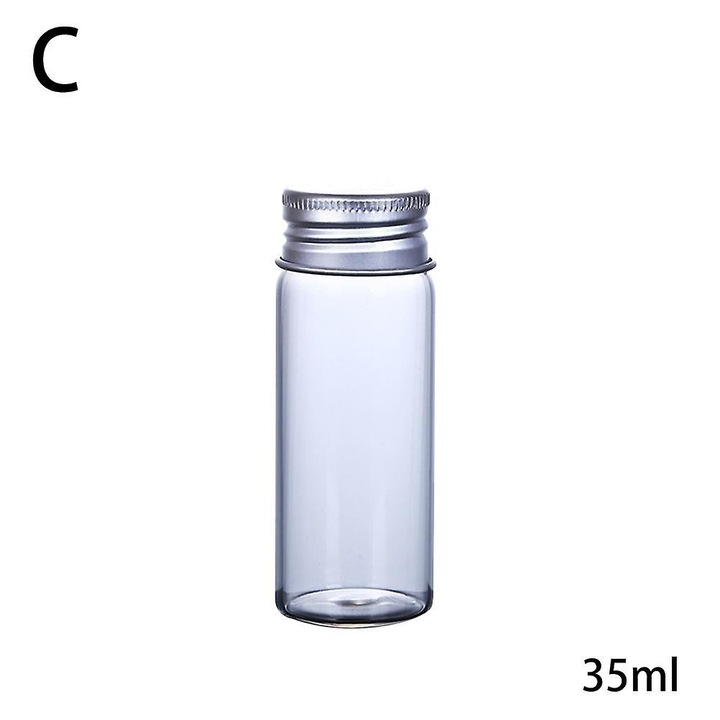 Kis lezárt üveg, átlátszó üvegpalack, 35ml kupak, 30x60mm