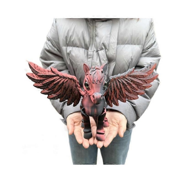 3D figura, pegaz ló dekompressziós, átalakítható, fehér, kicsi