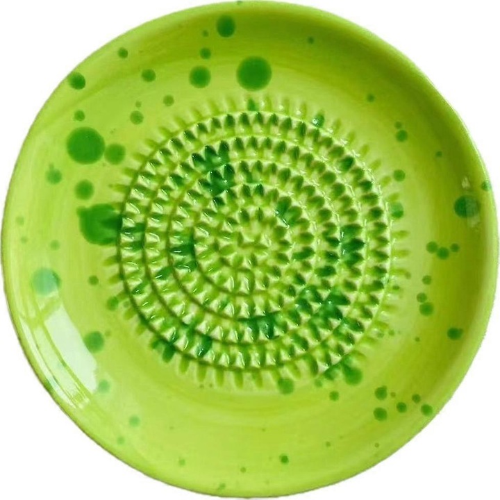 Tava razatoare ceramica, design splatter, alb-rosu, 11.8x11.8x1.8cm