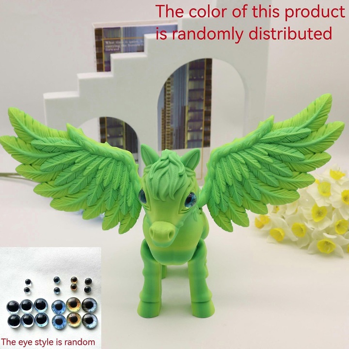 3D Pegaz figura, dekompressziós, átalakítható, fehér, 21cm