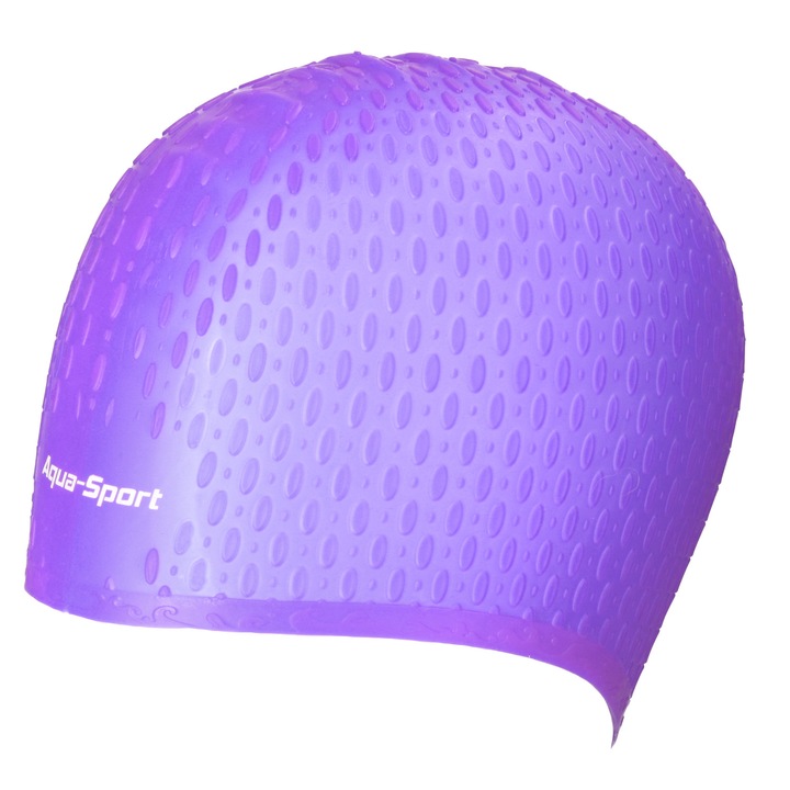 Силиконова шапка за плуване Aqua-Sport Kitka лилава за дълга коса