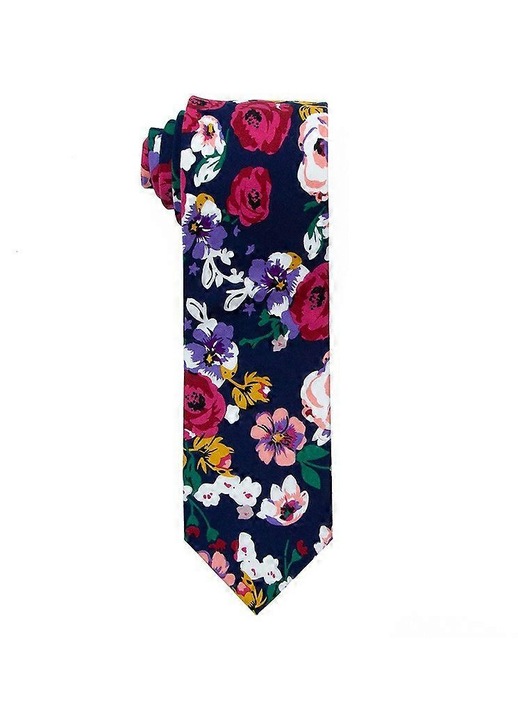 Cravata bumbac floral 7.5cm multicolor