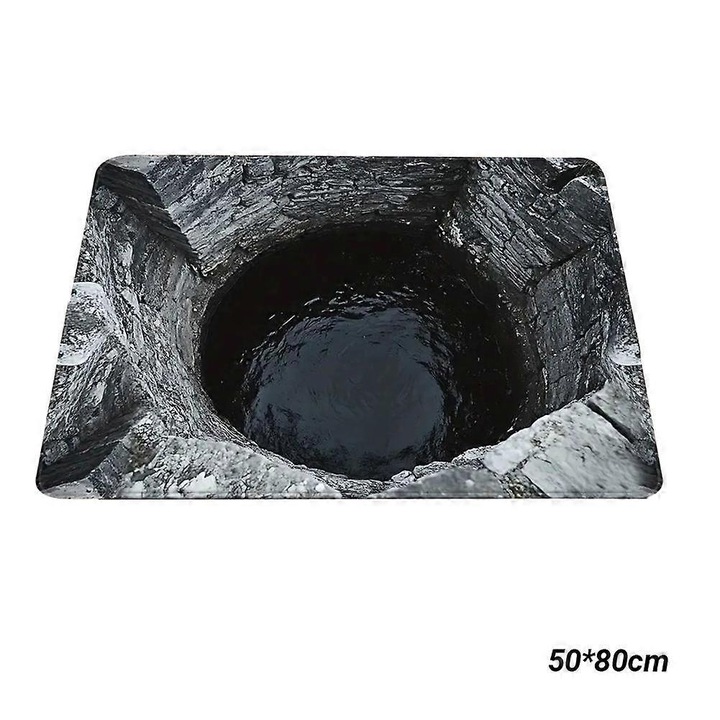 3D optikai illúziós bejárati szőnyeg, poliészter, 50x80cm