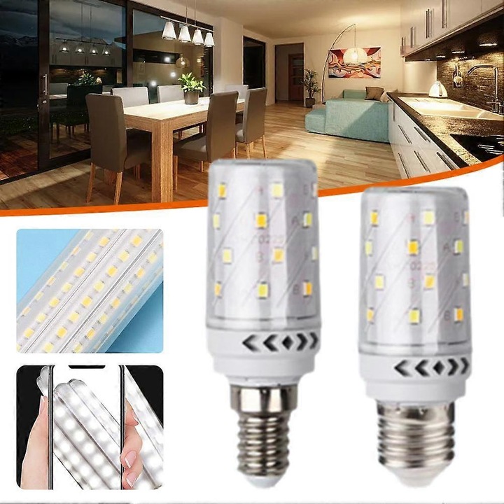 LED царевична крушка, 12W, алуминий, E14, 14мм