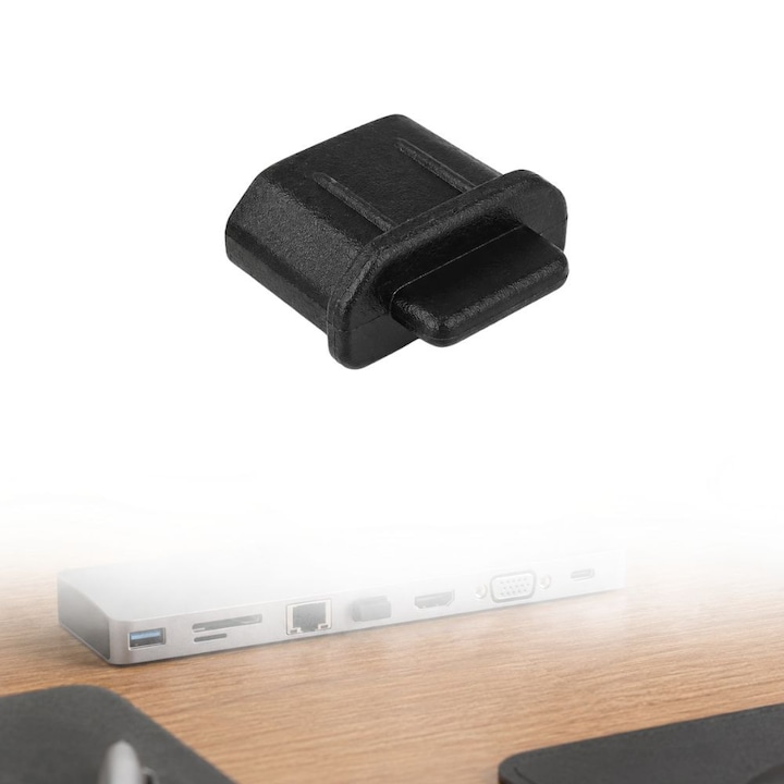 Porvédő HDMI-D-hez, FONIX PortGuard, Porvédelem, Párataszító, Szöszmentes, Karcálló, Biztonságos Rögzítés, Kiváló Minőségű Anyag, Kopásálló, Fekete
