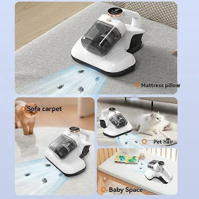 Aspirator portabil wireless, curatare acarieni, capacitate 0.2-0.3L, alb, 12x15cm