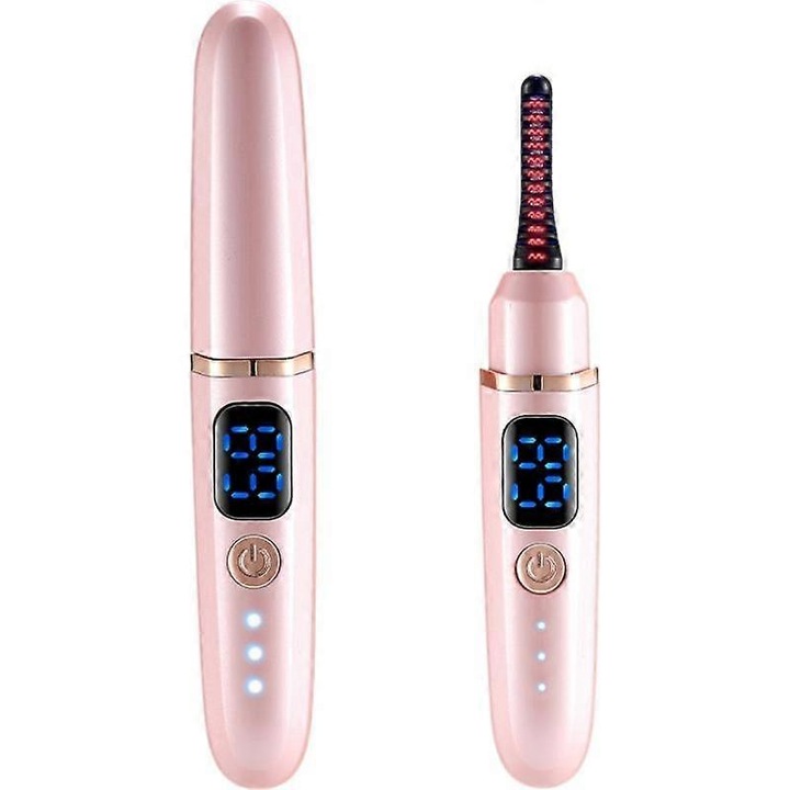 Ondulator gene incalzit, 3 trepte temperatura, roz, compact