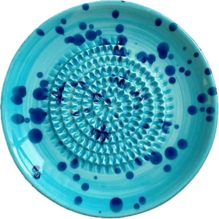 Tava razatoare ceramica, splatter, alb-rosu, 11.8x11.8x1.8cm