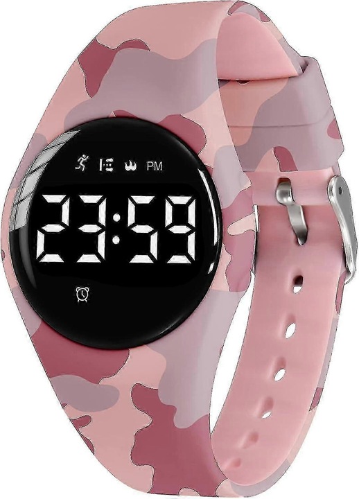 Gyermek sportóra digitális fitneszkövető riasztás stopper piros 24x-ARMY