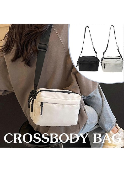 Crossbody táska, fekete, 20x15x8cm, multifunkcionális, vízálló
