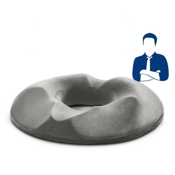 Ergonomikus memóriahab ülőpárna hosszan tartó üléshez, csípő- és farokcsonttámasszal, fekete, kompakt