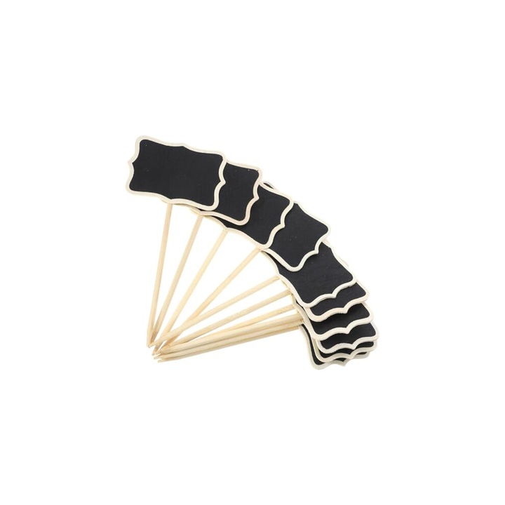 Set 10 mini table de scris din lemn, dublu fata, negru mat, 6x8cm