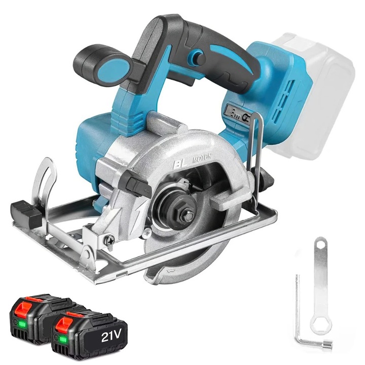 Körfűrész, Akkumulátoros 12,5 cm, Teljesítmény 1000 W, Szénkefe nélküli motor, Szög 0–45°, 18 V rendszer, 2 akkumulátorral, 1 EU csatlakozó