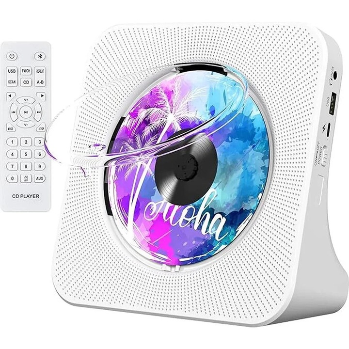 CD player, portabil, Bluetooth, difuzoare stereo incorporate, ecran LED, telecomanda