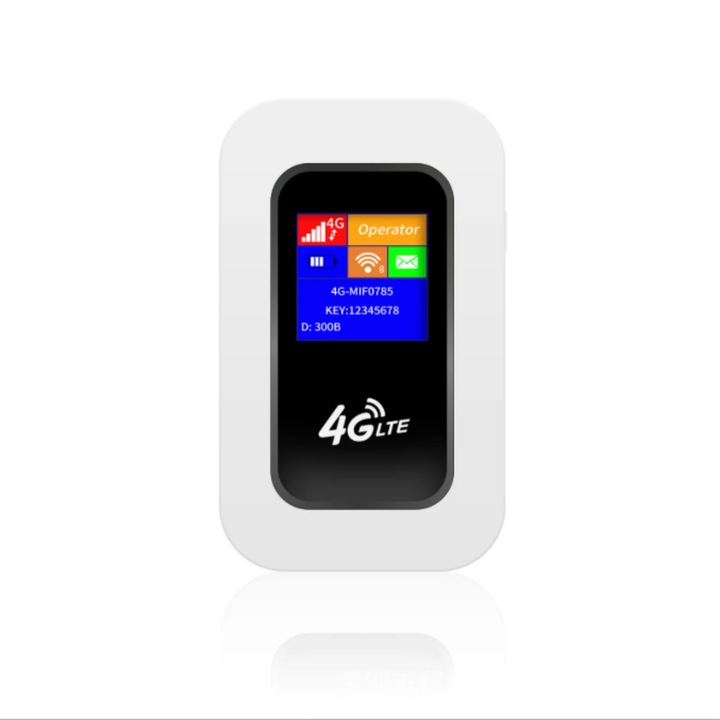 Router Wi‑Fi mobil 4G LTE, Hotspot portabil, Pana la 10 dispozitive, Baterie 2100 mAh, Deblocat, Fara contract