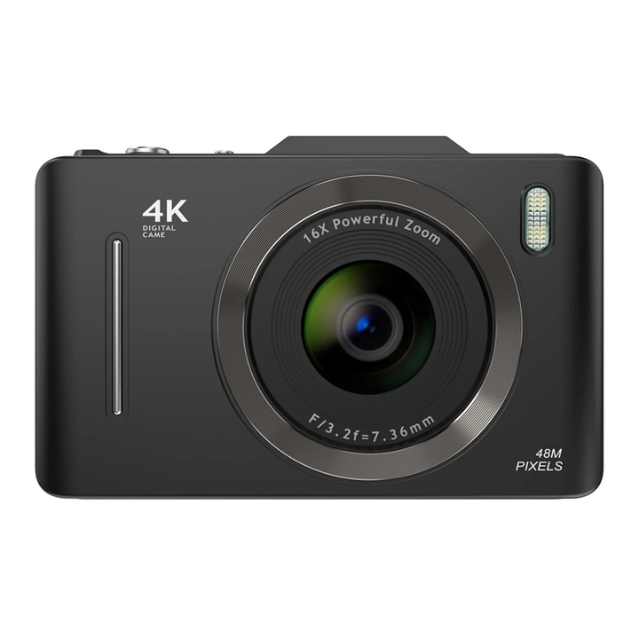 Aparat Foto Digital, Camera Compacta, 48 MP, 16x Zoom, Video HD, Ecran 7, 1 cm, Card 64 GB Inclus, Senzor 0, 91 cm