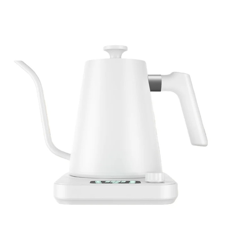 Интелигентна кана, Електрическа 1200 W, Контрол на температурата, Интериор от неръждаема стомана, Защита от сухо кипене, Автоматично изключване, Щепсел за ЕС, Бяла