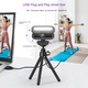 Уеб камера 4K 8785366176607, автофокус, вградена кръгова светлина, вграден стерео микрофон, нощно виждане (IR), 30 fps, съвместима с PC, черна