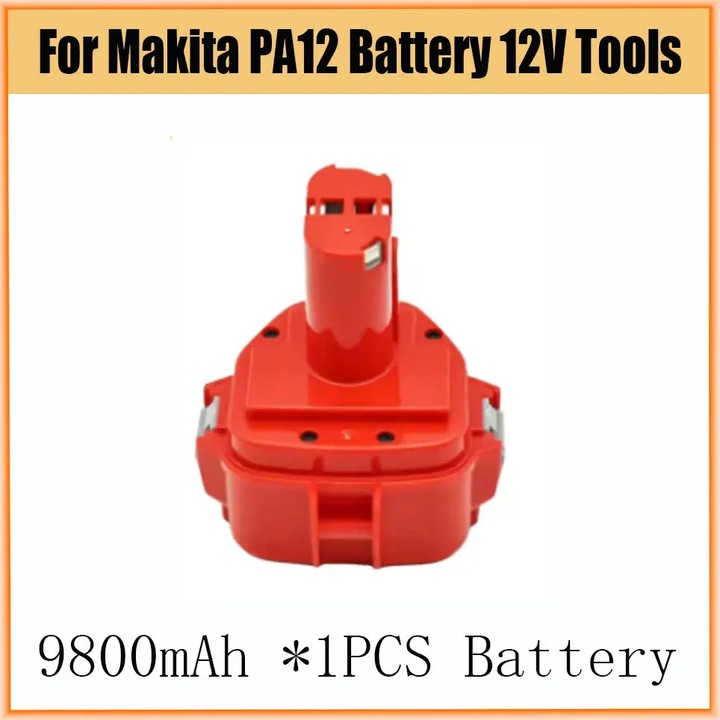 Acumulator 12V pentru scule electrice, PA12 baterie Ni-MH de inlocuire, 9800mAh capacitate mare, compatibil 1200 1220 1222 1233SA B1235 192681-5, set 1 buc
