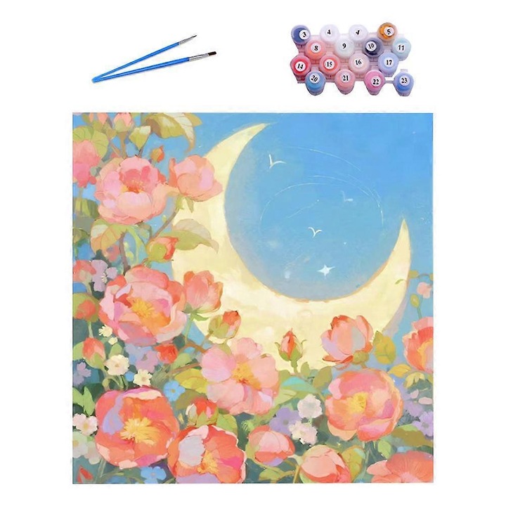 Olajfestmény készlet vászonra, 20x20cm, élénk színek, kezdőknek