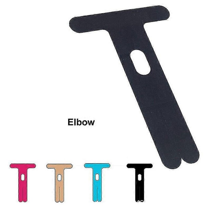 Kinesio szalag előre vágott, 10 db, fekete, 5x20cm, rugalmas, vízálló